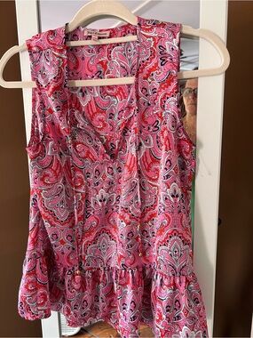 Juicy Couture Pink Paisley Sleeveless Blouse, 0